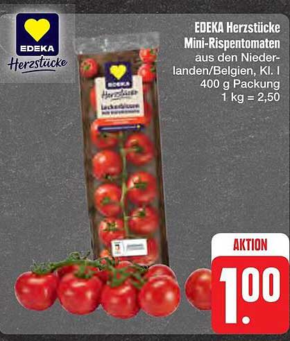 EDEKA Herzstücke Mini-Rispentomaten aus den Niederlanden/Belgien, 400 g