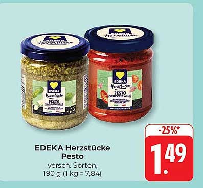 EDEKA Herzstücke Pesto - verschiedene Sorten, 190 g