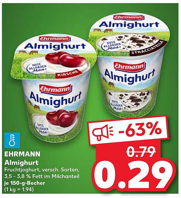 Ehrmann Almighurt Fruchtjoghurt, verschieden Sorten