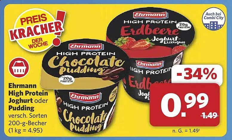 Ehrmann High Protein Joghurt oder Pudding – 200 g Becher