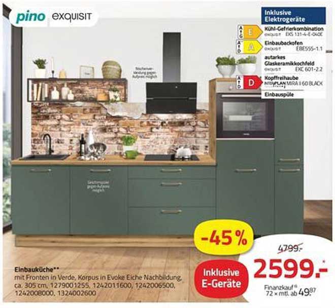 Einbauküche pino exquisit – 45% Preisnachlass