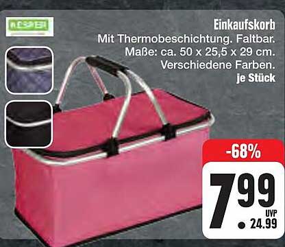 Einkaufskorb mit Thermobeschichtung - 68% Rabatt!
