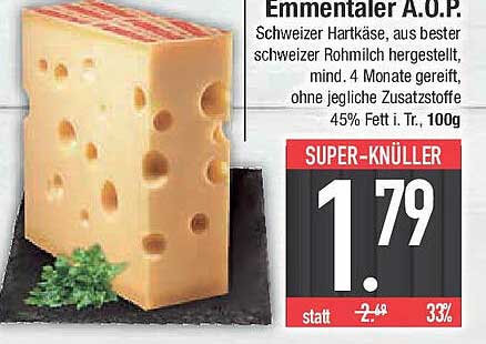 Emmentaler A.O.P. - Schweizer Hartkäse
