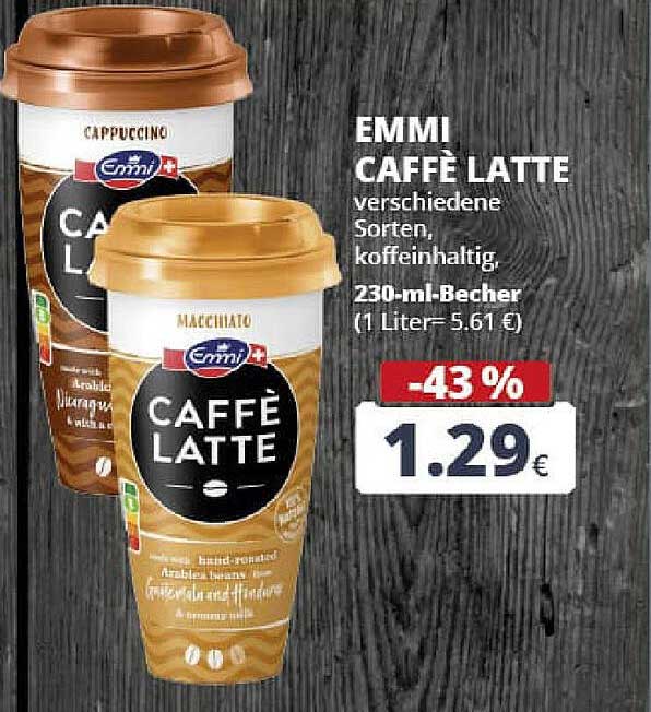 EMMI CAFFÈ LATTE verschiedene Sorten, koffeinhaltig, 230-ml-Becher