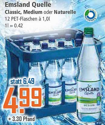 Emsland Quelle - 12 PET-Flaschen à 1,0 l