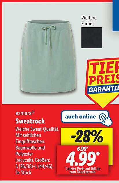 esamara® Sweatrock - Weiche Sweat-Qualität mit seitlichen Eingrifftaschen