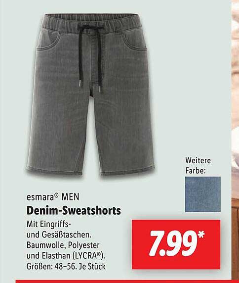 esmará® MEN Denim-Sweatshorts