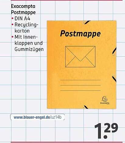 Exacompta Postmappe DIN A4 - Recyclingkarton
