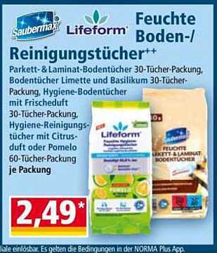 Feuchte Boden-/Reinigungstücher 30-Tücher-Packung