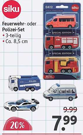 Feuerwehr- oder Polizeiset - 3-teilig