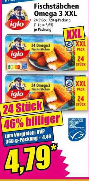 Fischstäbchen Omega 3 XXL
