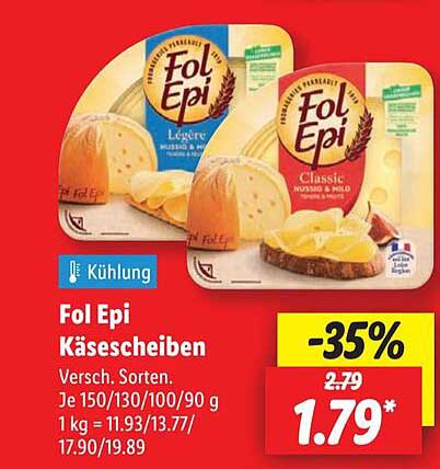 Fol Epi Käsescheiben - Verschiedene Sorten