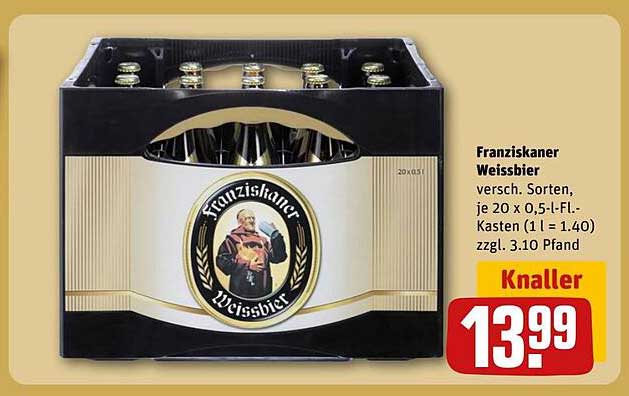 Franziskaner Weissbier 20 x 0,5 l - Kasten