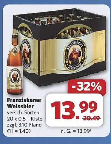 Franziskaner Weissbier 20 x 0,5 l-Kiste