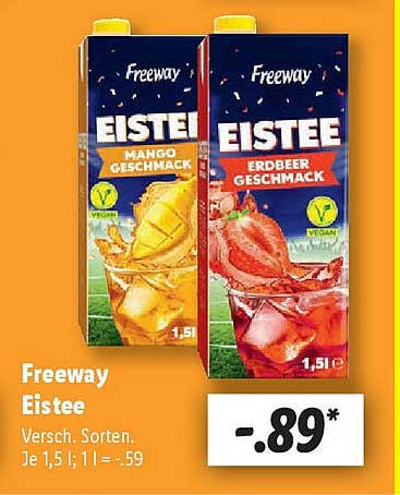 Freeway Eistee in verschiedenen Sorten
