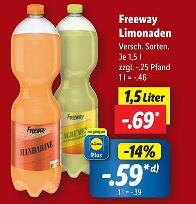 Freeway Limonade – Verschiedene Sorten 1,5 Liter