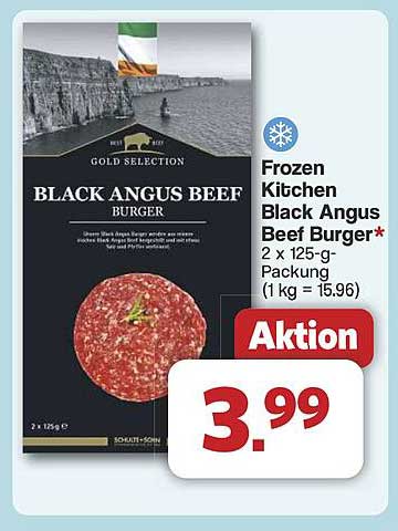 Frozen Kitchen Black Angus Beef Burger 2 x 125-g-Packung