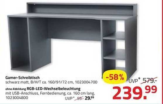 Gamer-Schreibtisch schwarz matt