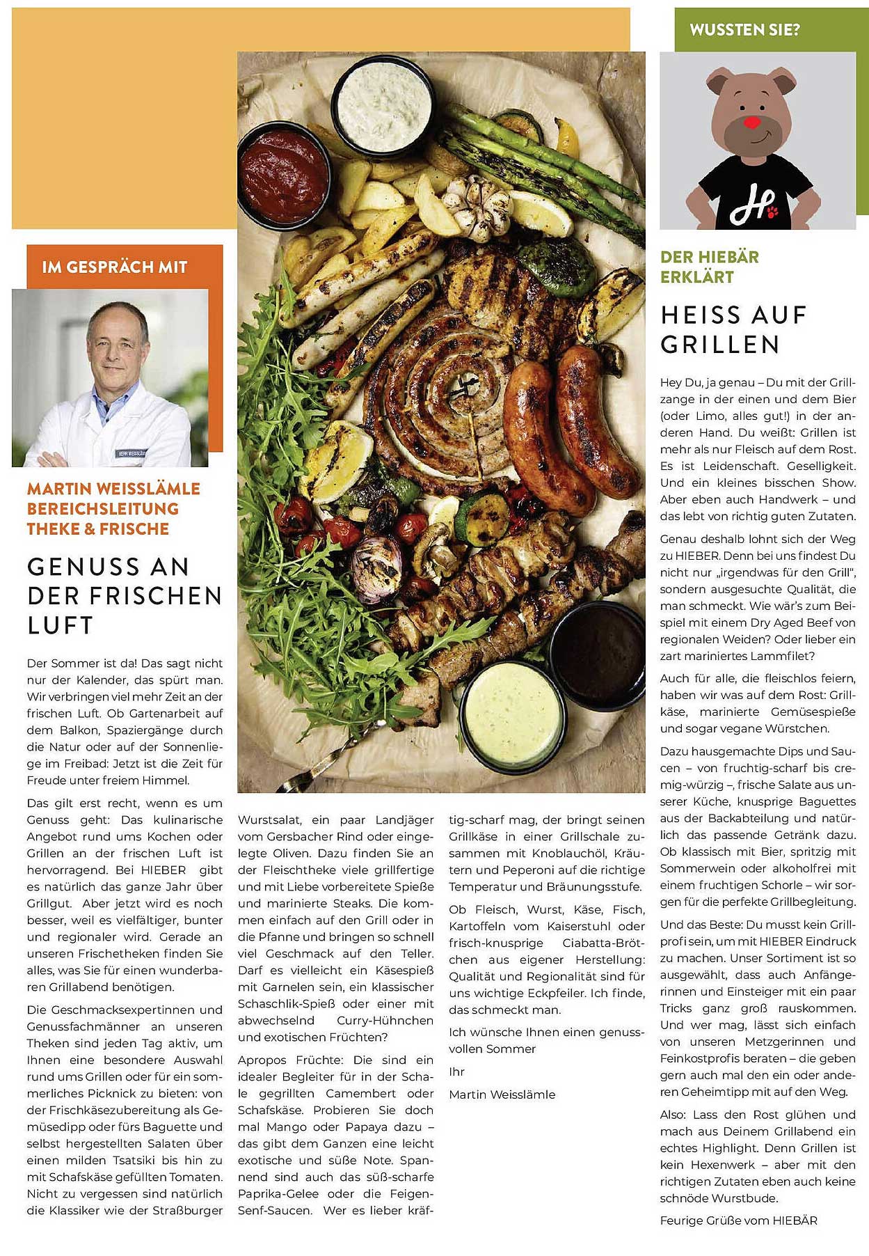 Genuss an der frischen Luft - Grillangebote bei HIEBER