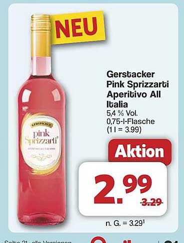 Gerstäcker Pink Sprizzarti Aperitivo All Italia