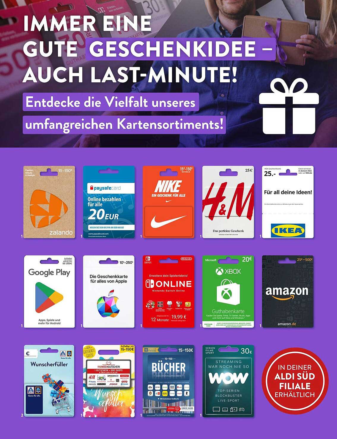 Geschenkideen für jeden Anlass – Guthabenkarten von Aldi Süd