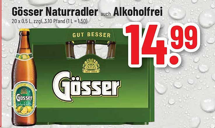 Gösser Naturradler auch Alkohol-frei 20 x 0,5 L