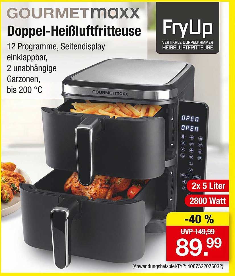 GOURMETmaxx Doppel-Heißluftfritteuse