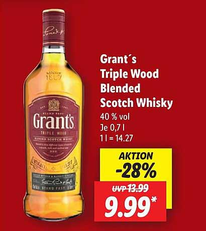 Grant's Triple Wood Blended Scotch Whisky 0,7l