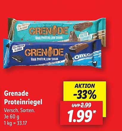 Grenade Proteinriegel Verschiedene Sorten