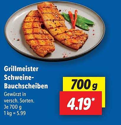 Grillmeister Schweine-Bauchscheiben 700 g
