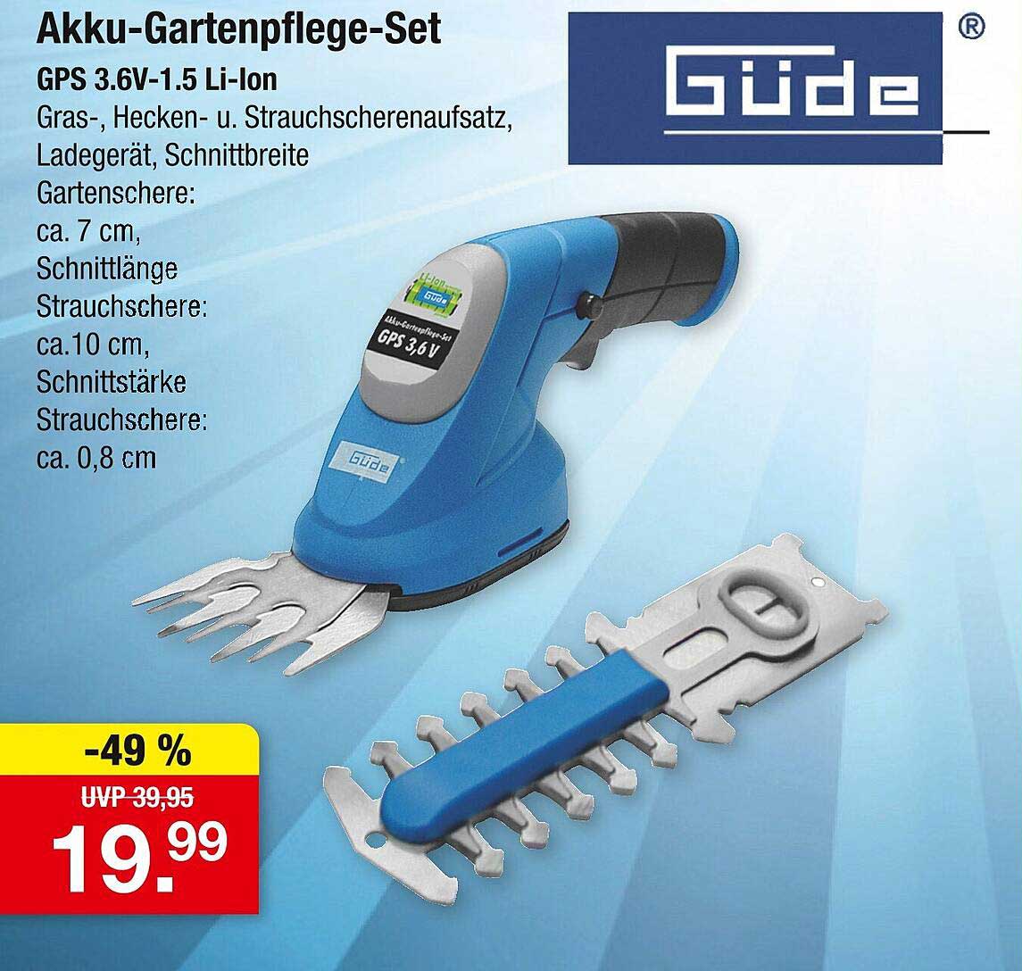 Güde Akku-Gartenpflege-Set GPS 3.6V-1.5 Li-Ion