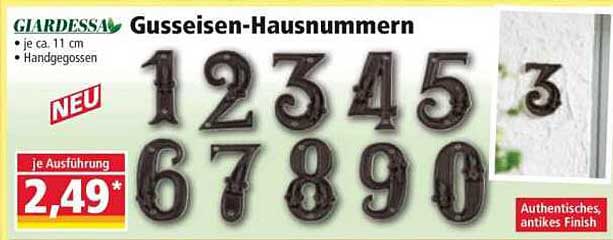 Gusseisen-Hausnummern