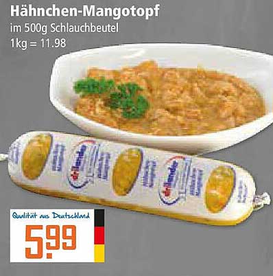 Hähnchen-Mangotopf im 500g Schlauchbeutel