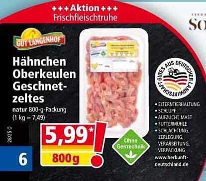Hähnchen Oberkeulen Geschnetzeltes – 800-g-Packung