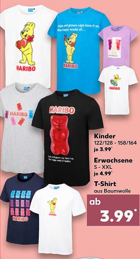 HARIBO T-Shirts für Kinder und Erwachsene – ab 3,99 Euro
