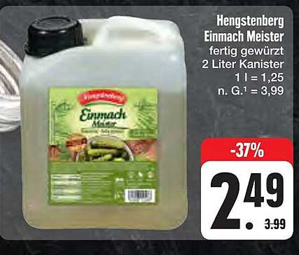 Hengstenberg Einmach Meister fertig gewürzt 2 Liter Kanister