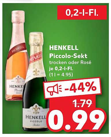 HENKELL Piccolo-Sekt trocken oder Rosé je 0,2-I-Fl.