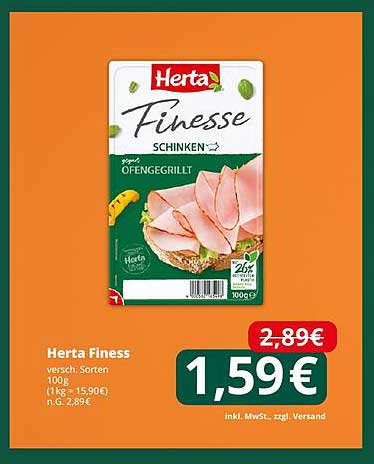 Herta Finess Schinken, verschiedene Sorten, 100g