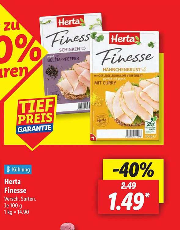 Herta Finesse Aufschnitt, verschiedene Sorten 100 g