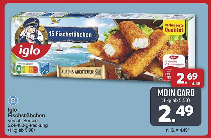 Iglo Fischstäbchen 15 Stück – verschiedene Sorten