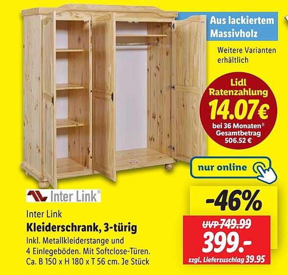 Inter Link Kleiderschrank, 3-türig