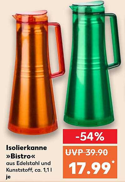 Isolierkanne »Bistro« aus Edelstahl und Kunststoff, ca. 1,1 l