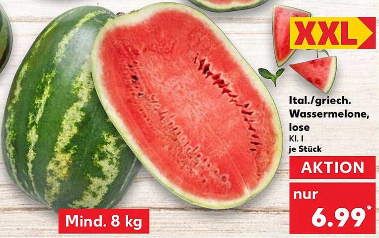 Ital./griech. Wassermelone, lose, Kl. I je Stück