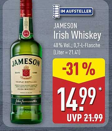 Jameson Irish Whiskey 0,7-L-Flasche