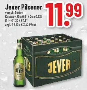 Jever Pilsener Kasten 20 x 0,5l für 11,99€