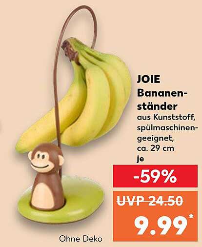 JOIE Bananenständer aus Kunststoff, spülmaschinengeeignet, ca. 29 cm