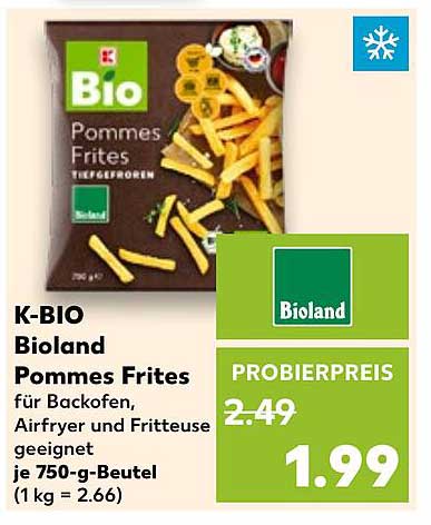 K-BIO Bioland Pommes Frites 750 g
