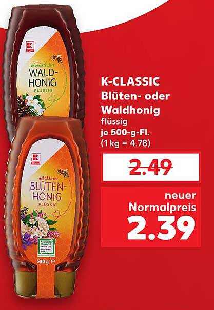 K-CLASSIC Blüten- oder Waldhonig flüssig