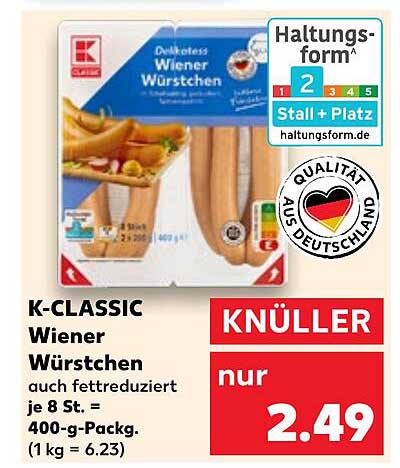 K-CLASSIC Wiener Würstchen 400 g - Knüller Angebot!