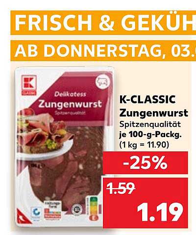 K-CLASSIC Zungenwurst 100-g-Packung